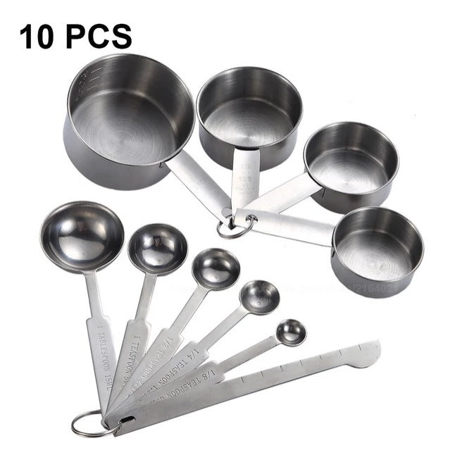 Stainless Steel Measuring Cup & Spoon Set