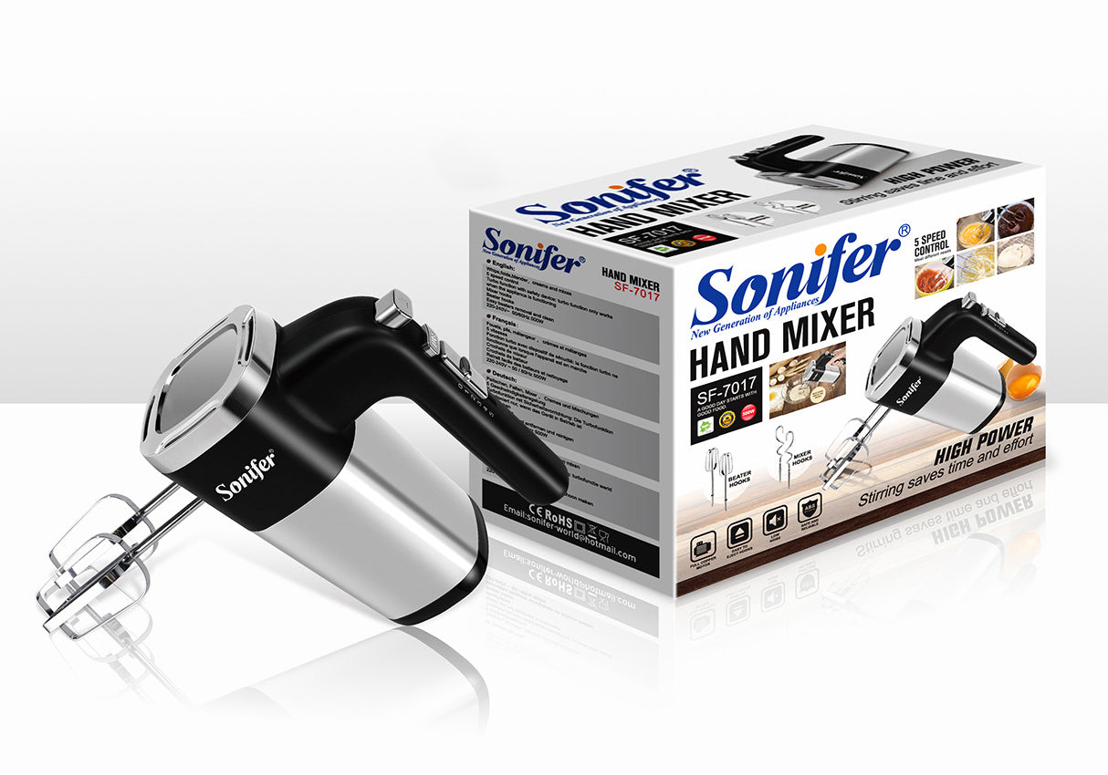 500W Electric Hand Mixer - 5 Speed Food Blender for Baking & Cooking