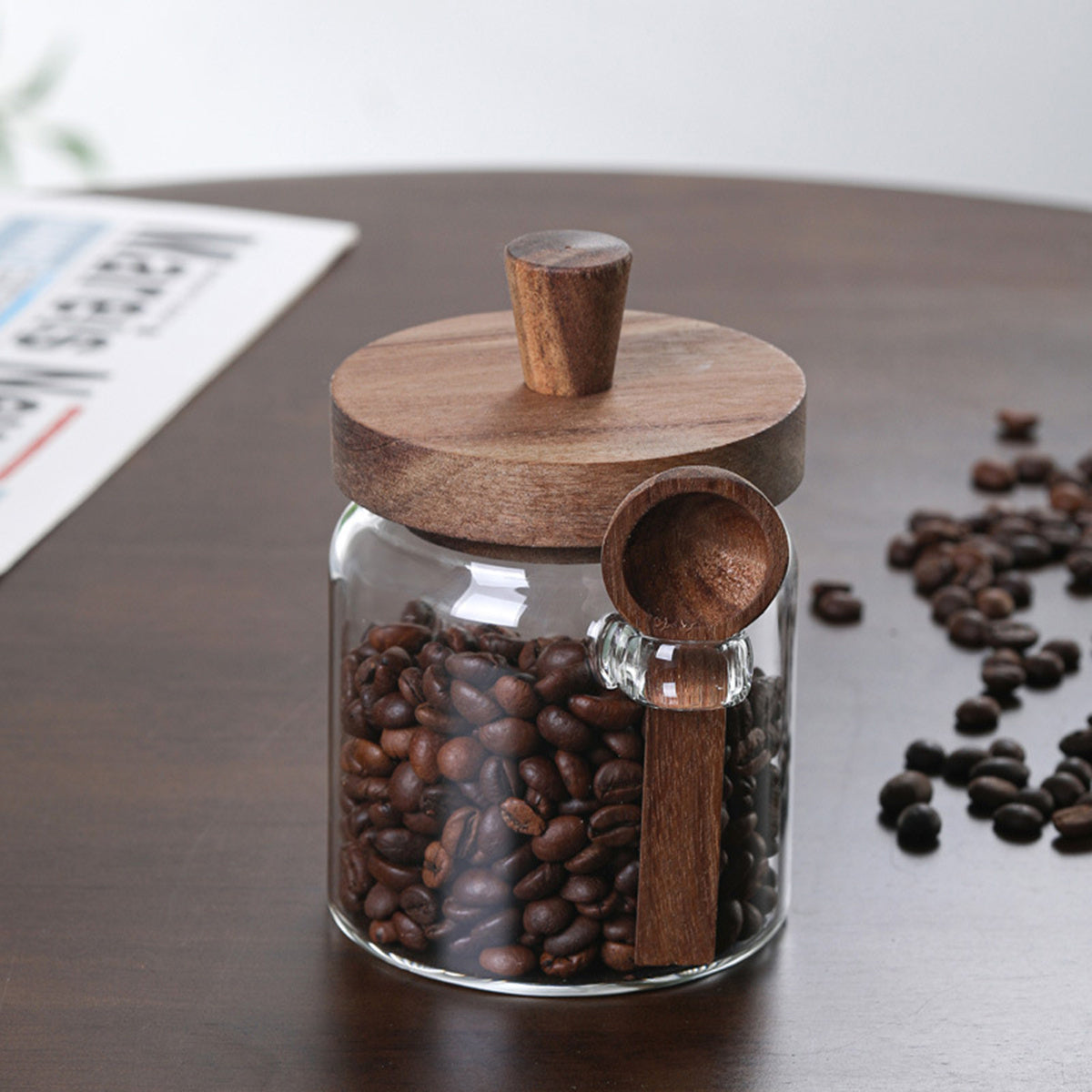 3-Piece Glass Storage Jar Set with Spoons