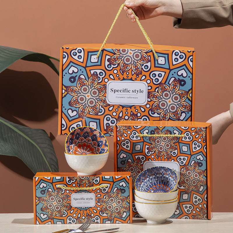 Bohemian Ceramic Bowl And Tableware Set