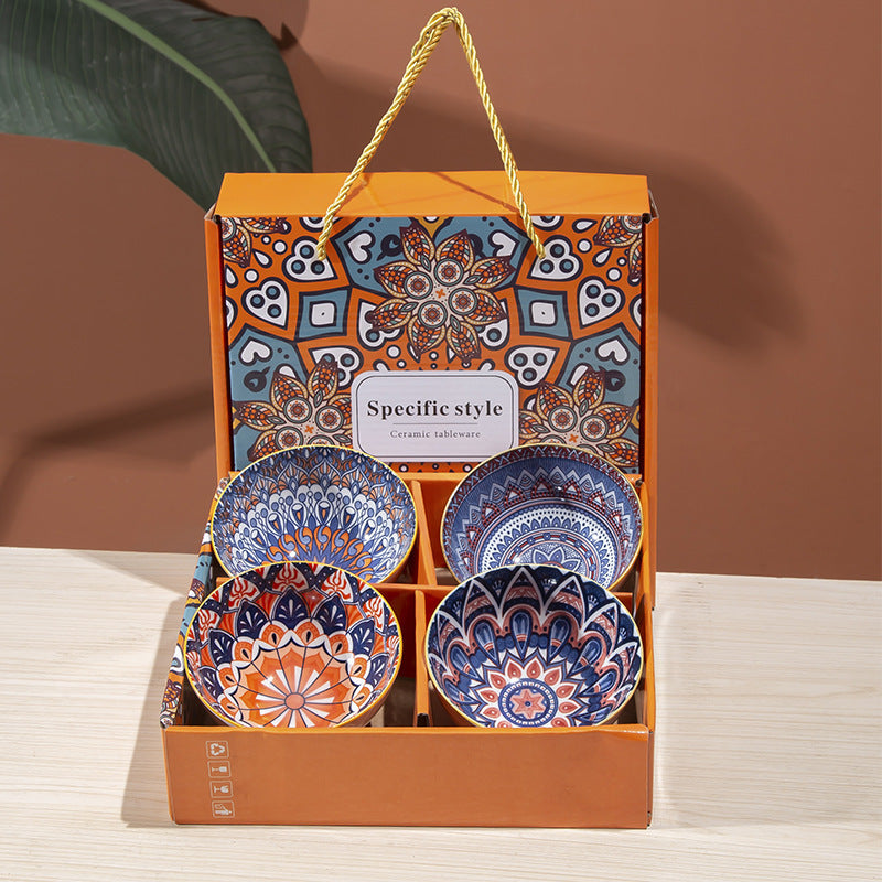 Bohemian Ceramic Bowl And Tableware Set