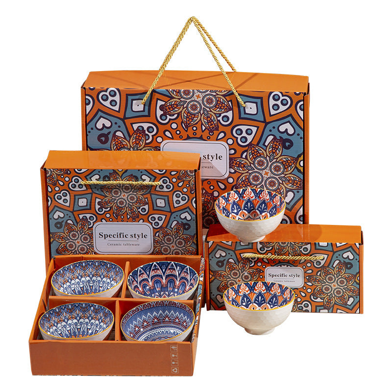 Bohemian Ceramic Bowl And Tableware Set