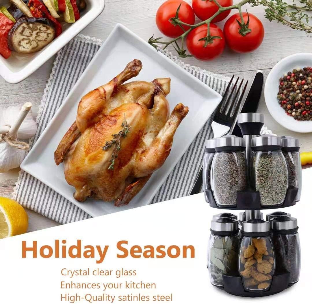 360° Rotating Spice Organizer - 12 Jar Set