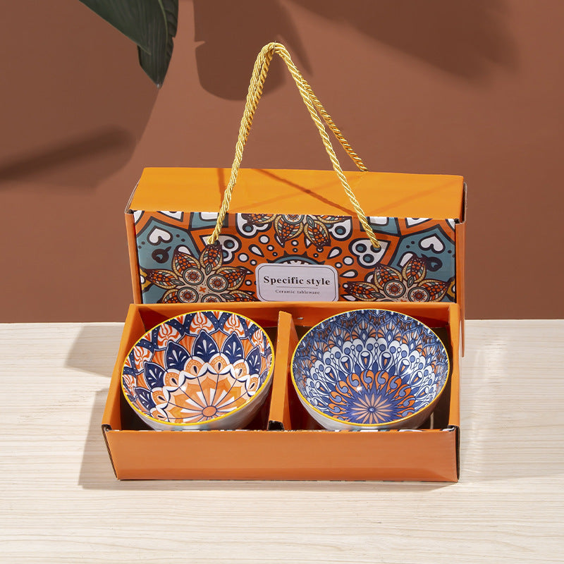 Bohemian Ceramic Bowl And Tableware Set