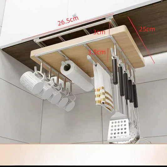 Under Cabinet Storage Rack - Cutting Board Organizer