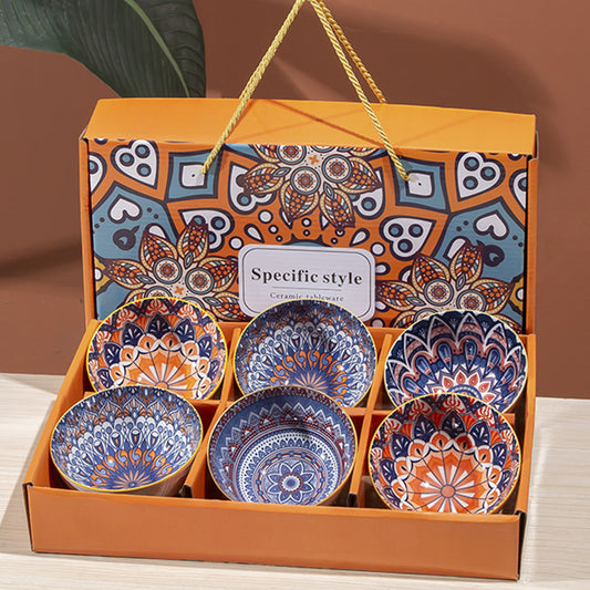 Bohemian Ceramic Bowl And Tableware Set