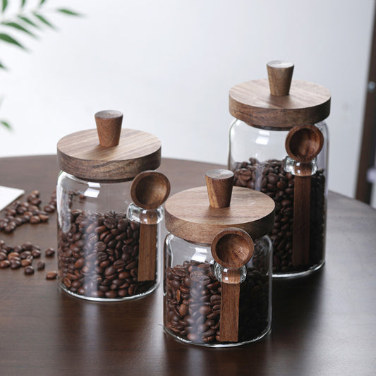 3-Piece Glass Storage Jar Set with Spoons