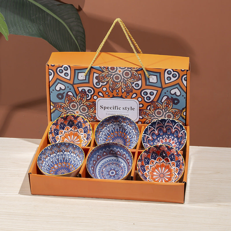Bohemian Ceramic Bowl And Tableware Set